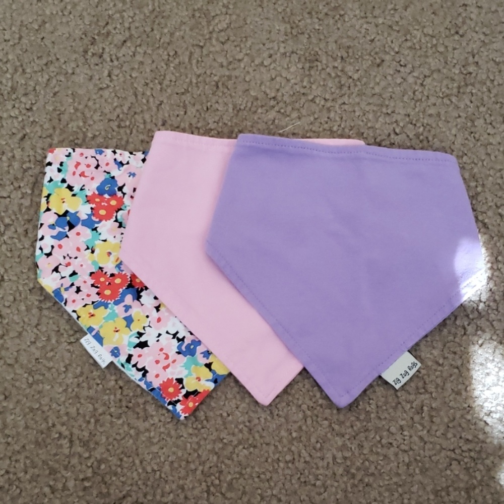 Three Zig Zag Rags Bibs